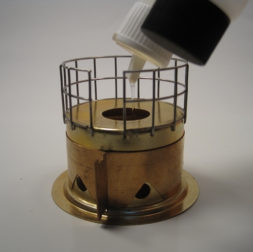 Loading fuel with custom 8oz dispenser bottle